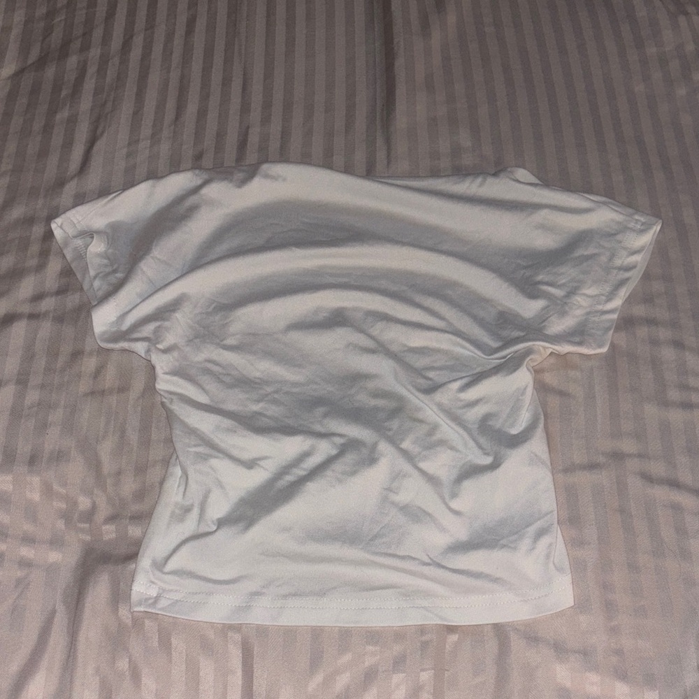 White Short Sleeve Backless Top
